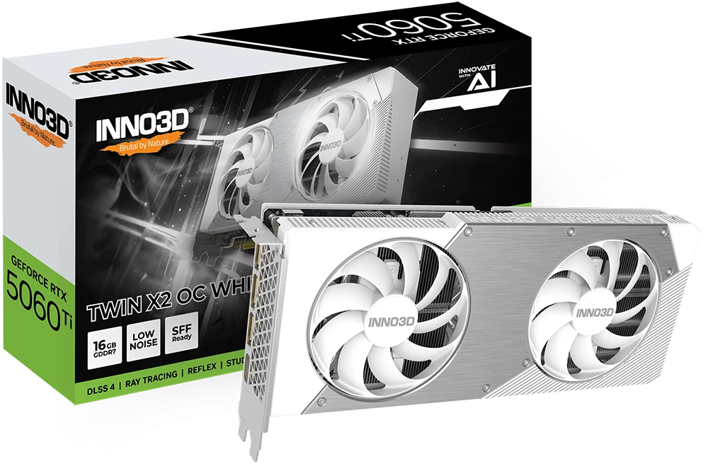 INNO3D GeForce RTX 5060 Ti 16GB TWIN X2 OC WHITE
